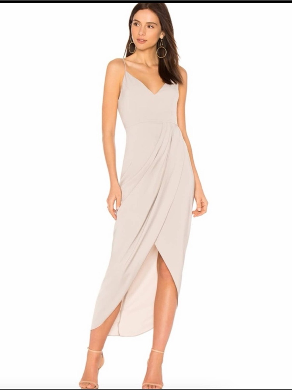 SHONA JOY Draped Cocktail Midi Dress